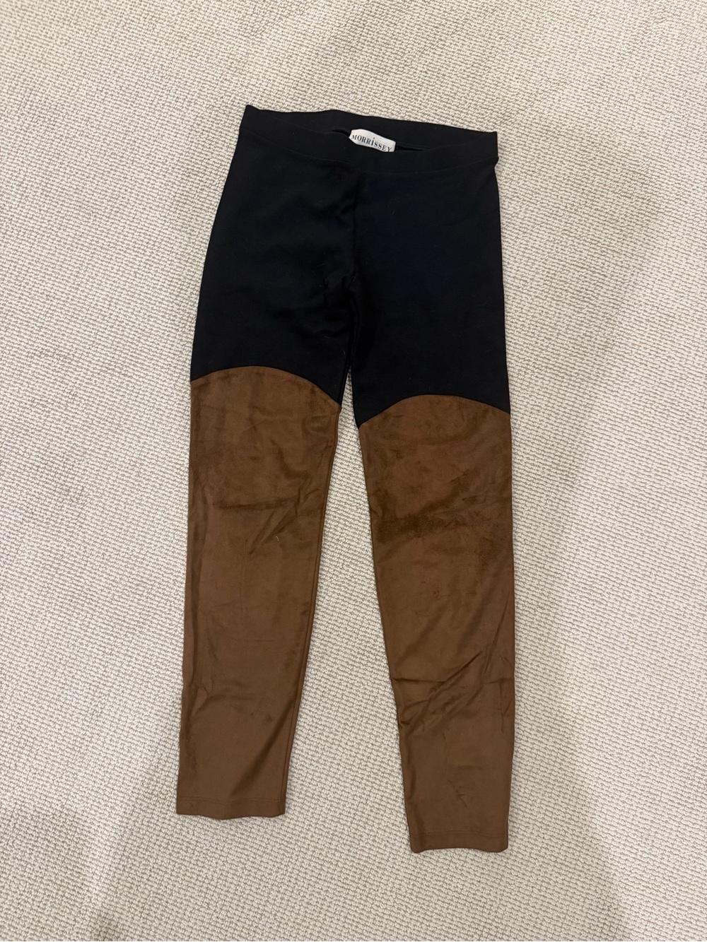 Morrissey Black Brown Faux Suede Riding Leggings Equestrian Pants M